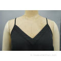 Black Sexy Veste senza manicotto a V-Neck Slip.